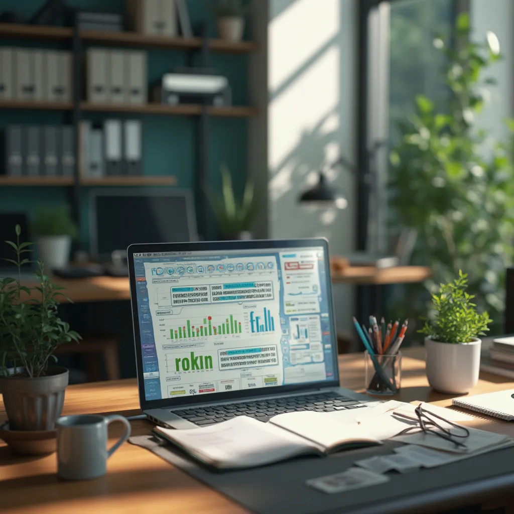 Gráficas de datos en monitor